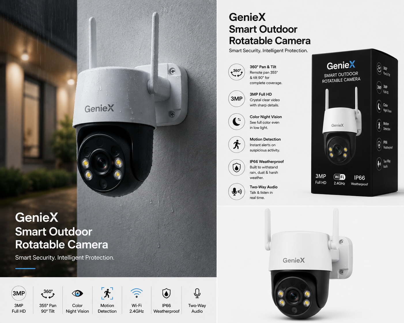 Smart Outdoor Camera(360° Rotation)